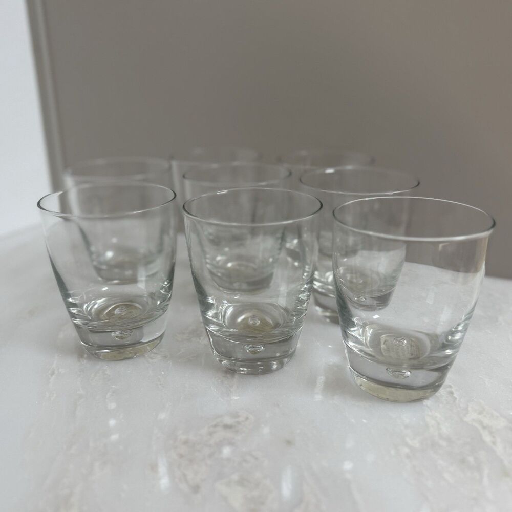 Set (8) | Bormioli Rocco Luna Bubble In Base Glass Double Old Fashioned NEW - Picture 3 of 9
